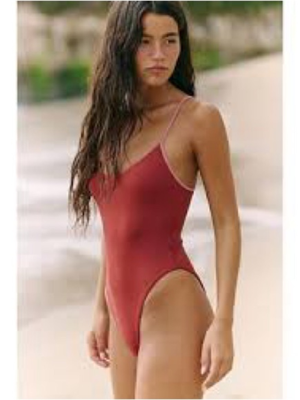 NWT FPxToast High Cut One-Piece Swimsuit -  Terracotta/Salt Piping-Size Small